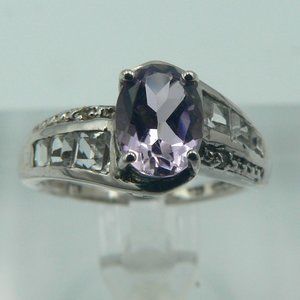 Sz 6 Genuine Rose De France Amethyst (Ovl 1.15 ctw) Ring NWOT